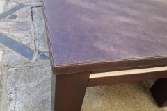 Gainage-table basse-en-cuir vieilli